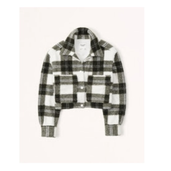 Abercrombie & Fitch Jackets & Blazers - Abercrombie Cropped Sherpa Shirt Jacket